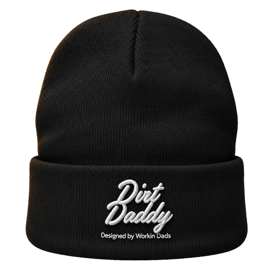 Dirt Daddy Hot Head workwear beanie in black with 3D puff embroidered logo